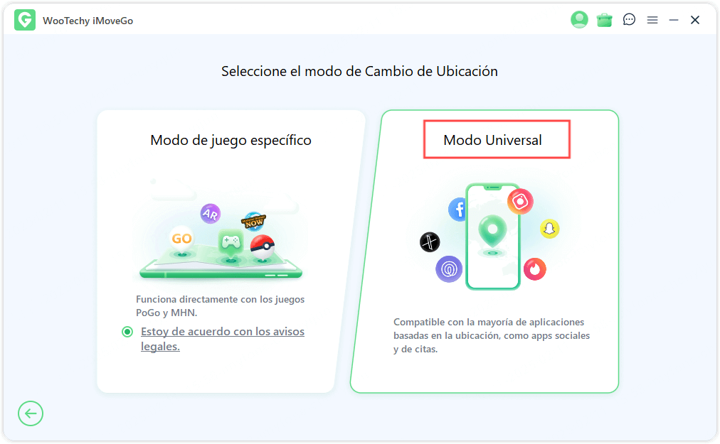 WooTechy iMoveGo Modo Universal