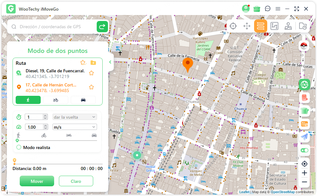 Planificar la Ruta de Dos Puntos