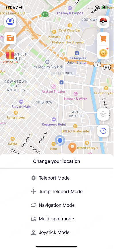 select the location you want to modify