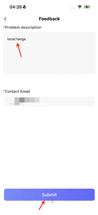 enter your email and submit