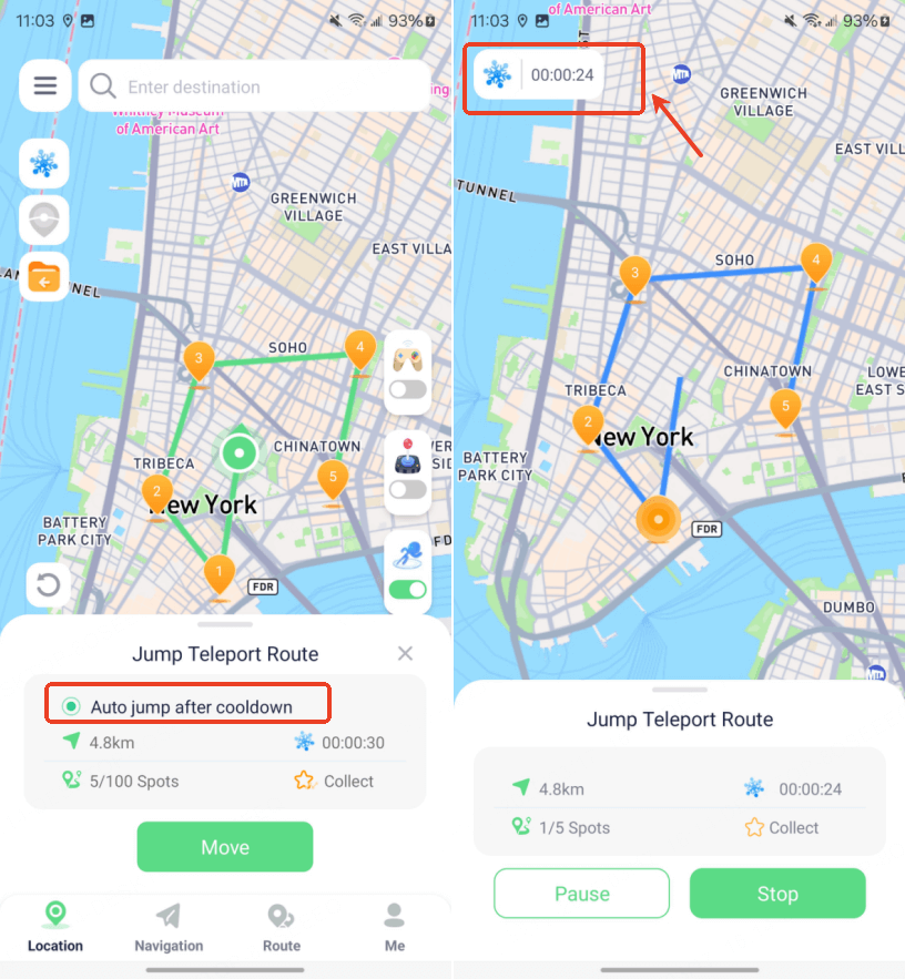 Auto jump after cooldown