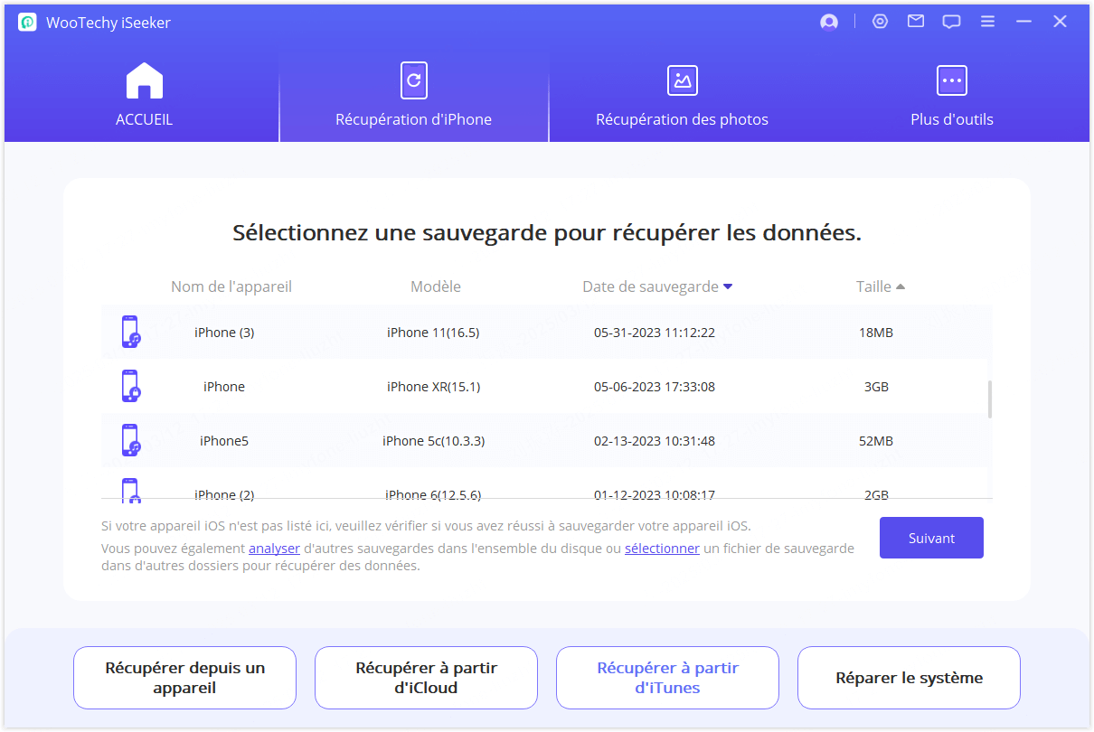 Sélectionner_sauvegarde_itunes