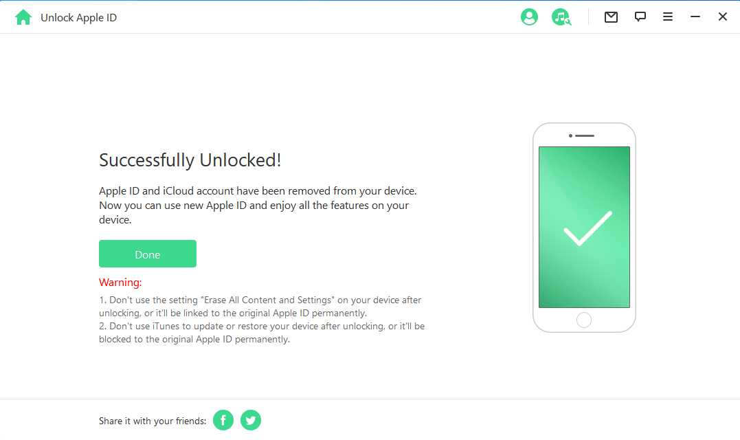 Apple ID is unlocked