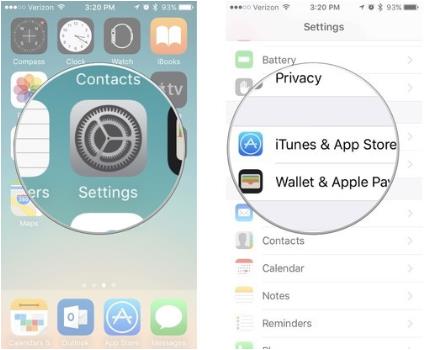 navigate to itunes and app store