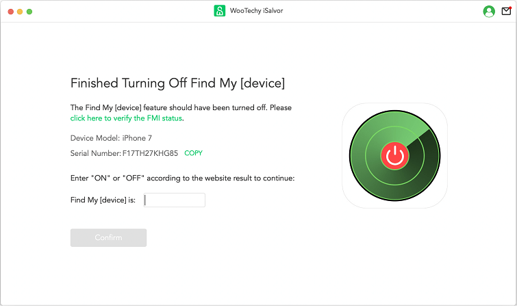 confirm fmi status