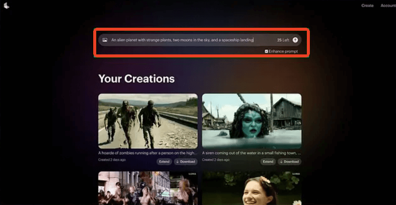 Luma AI Dream Machine para generar videos IA