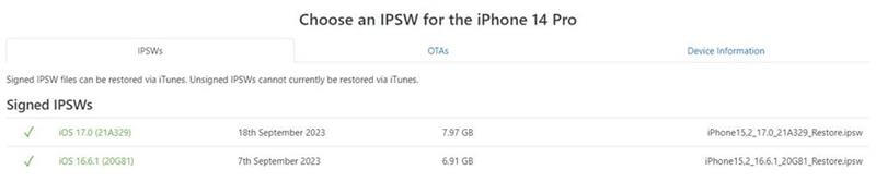 ipsw para ios 16.6