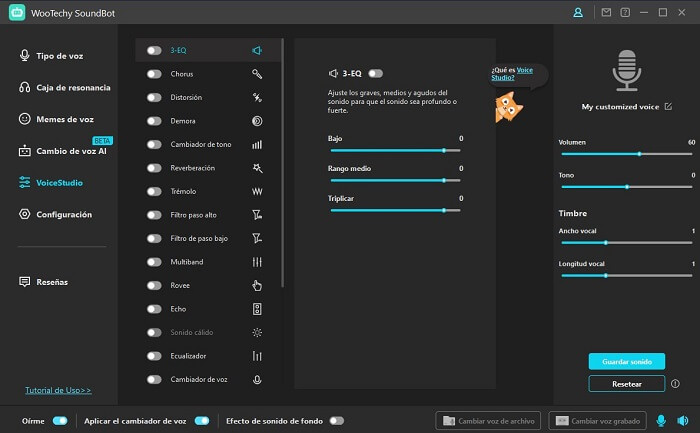 personalizar voz en soundbot