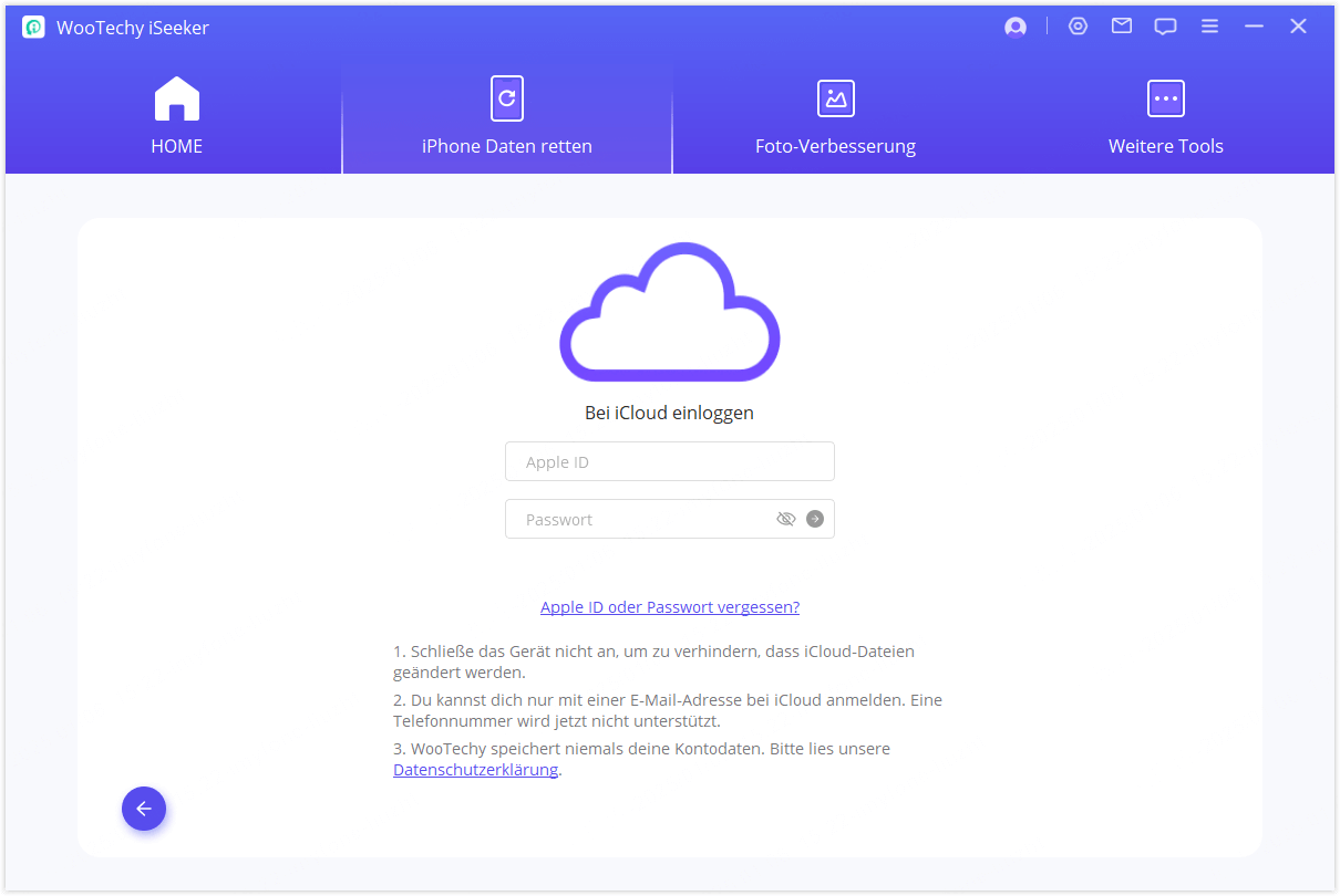 Inicia sesión en tu cuenta de iCloud