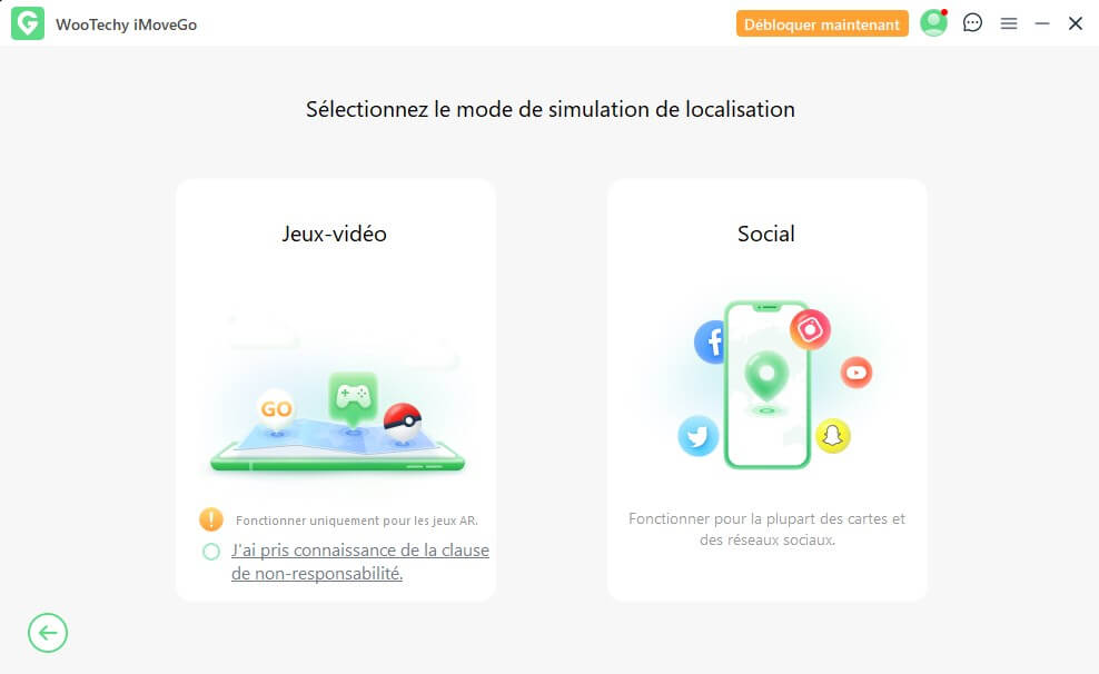 choisissez le mode jeu ou le mode social sur wootechy imovego