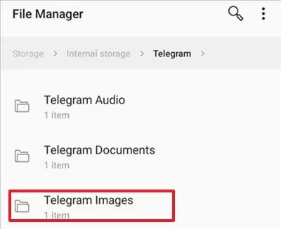 vérifier le dossier images telegram