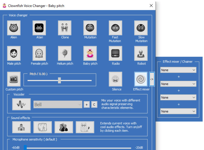 clownfish user interface