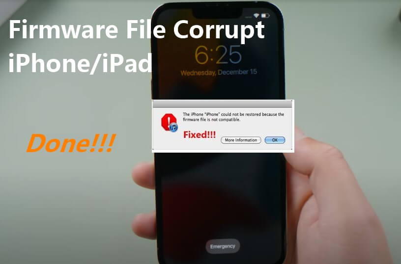 fichier firmware iphone corrompu