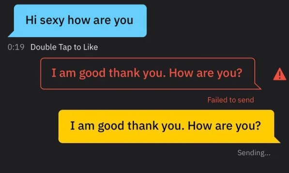 Les messages Grindr refusent d'être envoyés