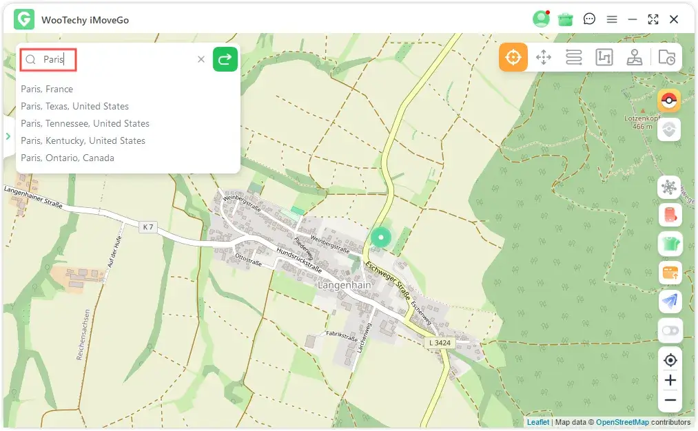 Sélectionner le mode imovego Teleport