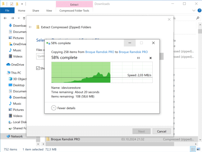 installer broque ramdisk pro sur windows