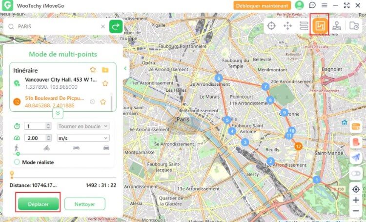 simuler le mouvement GPS sur Pokemon Go avec le mode multispot imovego