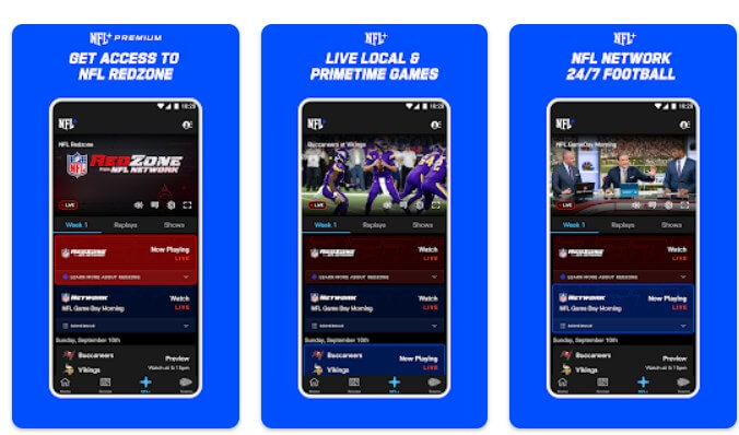 Application NFL+ pour regarder les matchs en direct