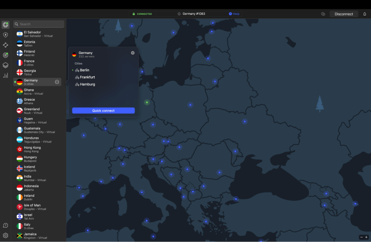 nordvpn Connexion rapide