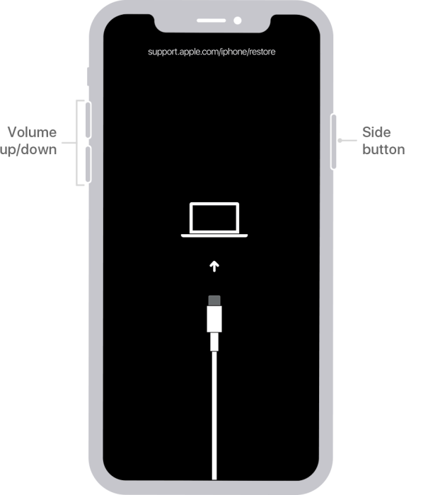 mettre l'iphone en mode de récupération pour la mise à jour