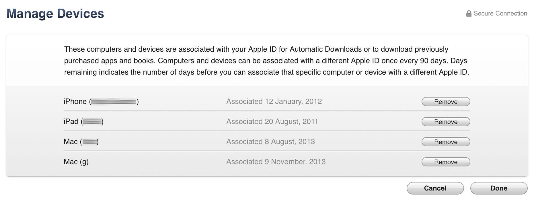 supprimer des appareils itunes