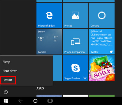 restart Windows computer