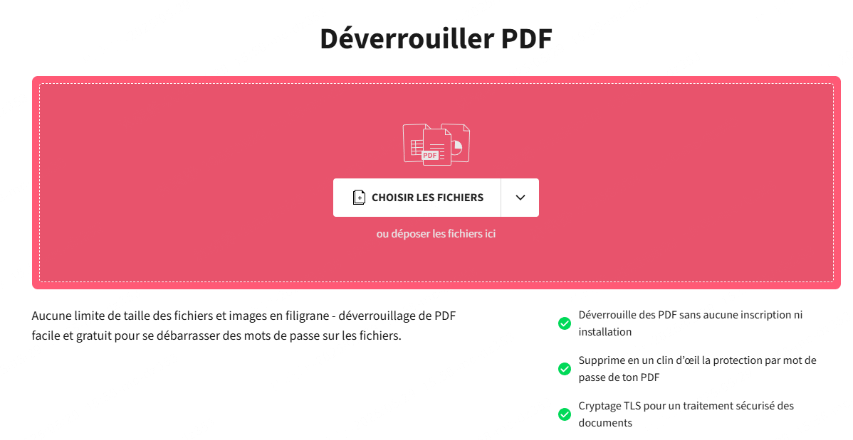 smallpdf pour déverrouiller PDF en ligne