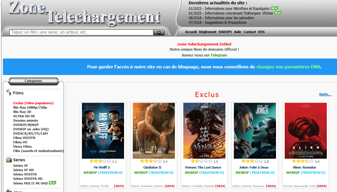 zone telechargement sites pour télécharger des films et séries