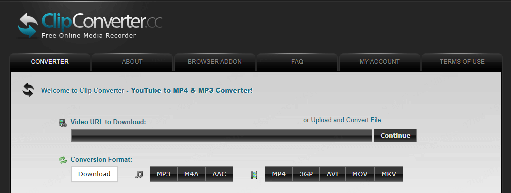 ClipConverter YouTube動画ダウンロードサイト
