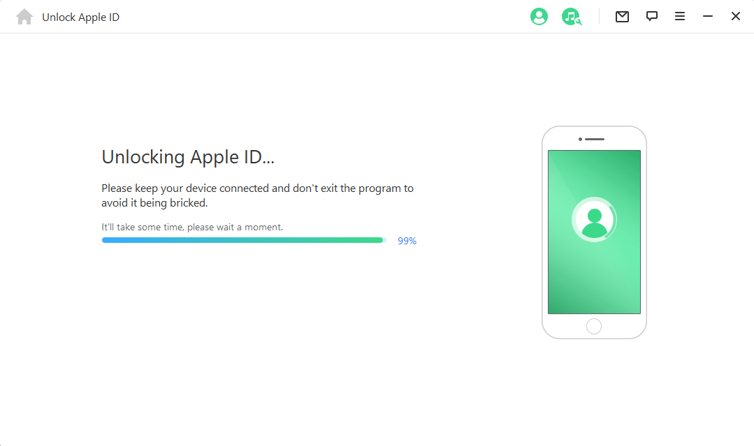 Apple ID を解除中…