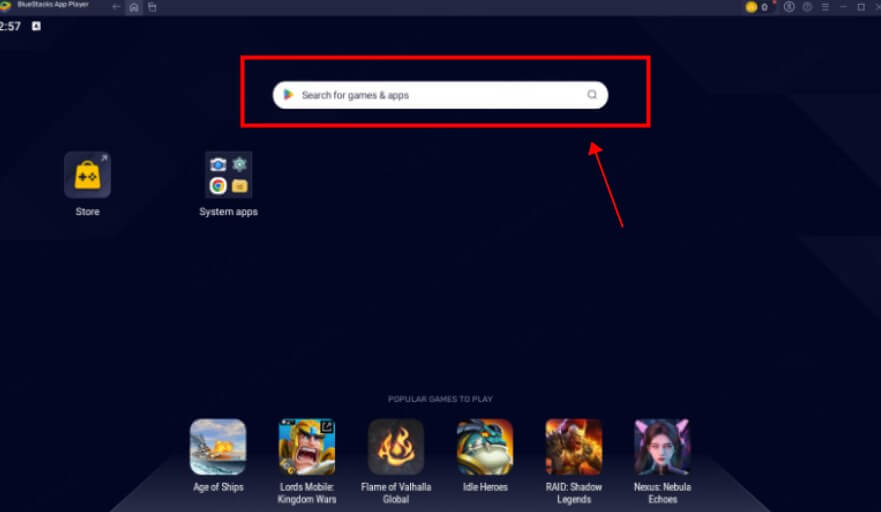 Google Play Store inside BlueStacks