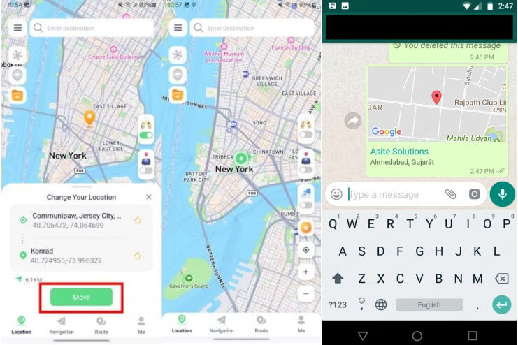 fake whatsapp location with WooTechy iMoveGo