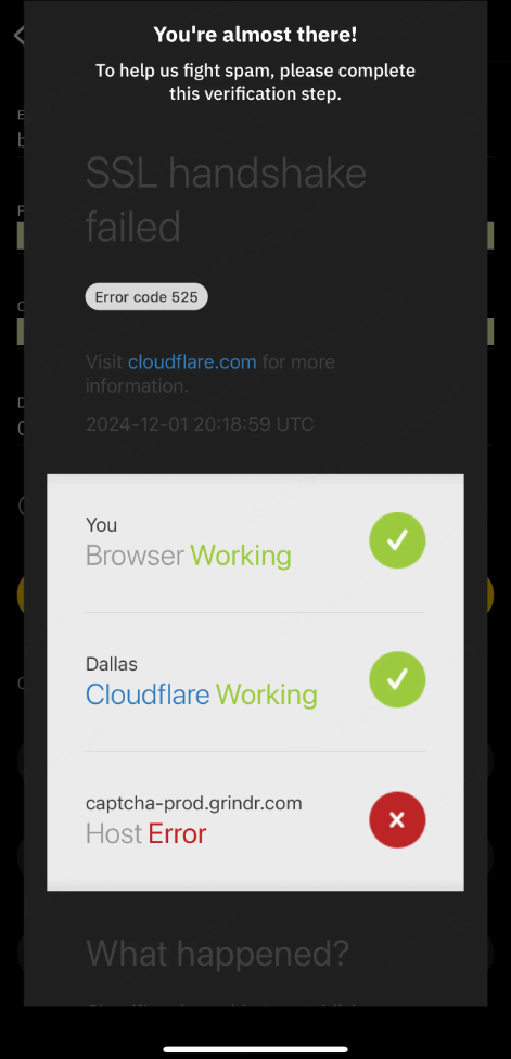 Fix Grindr Captcha Not Working