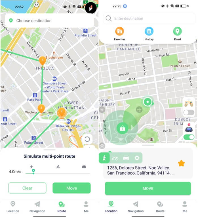 simulate gps movement with imovego