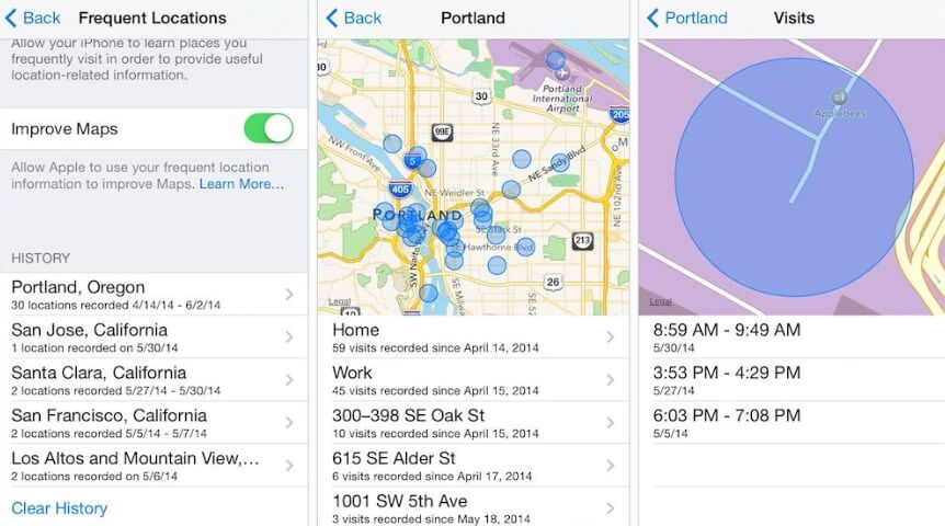 SFind Your Location History on iPhone