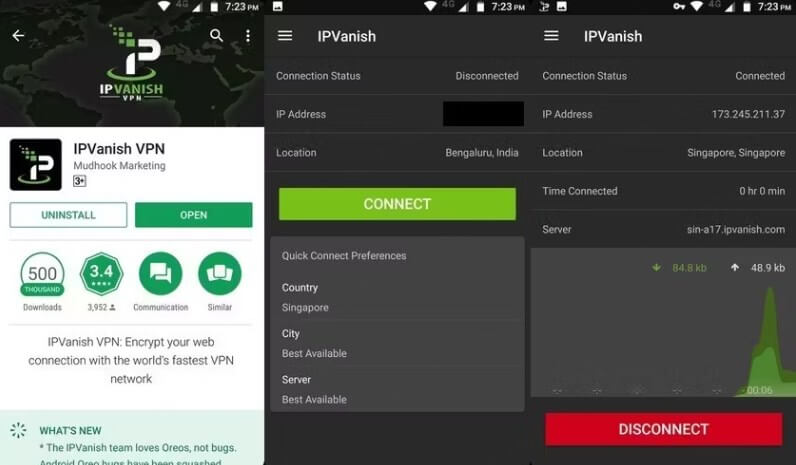 IPVanish VPN to change location