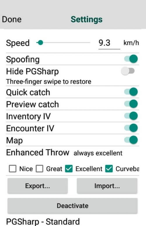 pgsharp setting