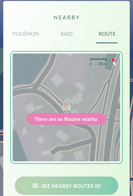 There Are No Routes Nearby in Pokémon GO Route