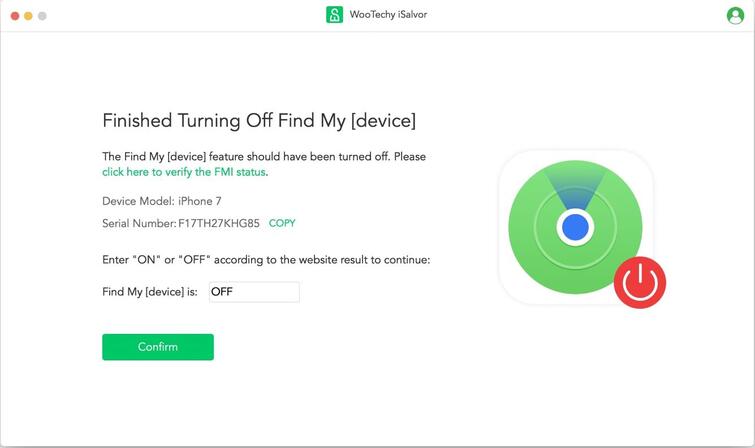 confirm fmi status