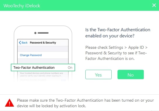 confirm the two factor authentication