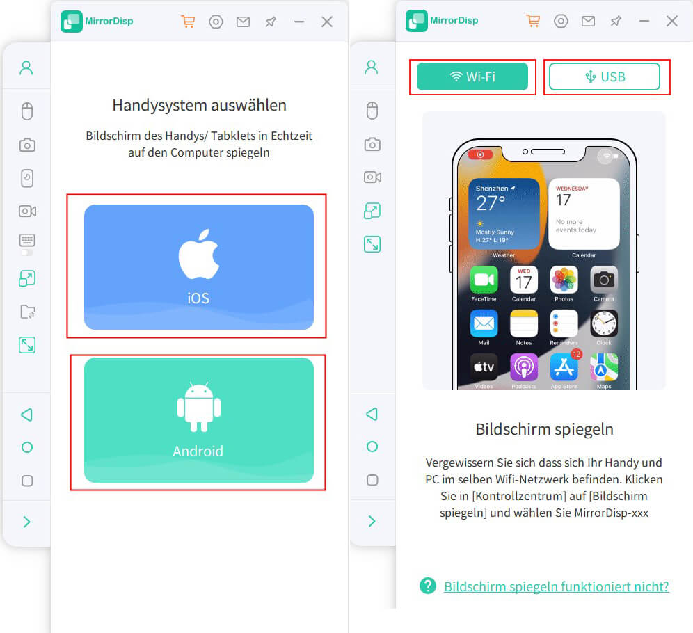 wootechy Mirrordisp Verbindung