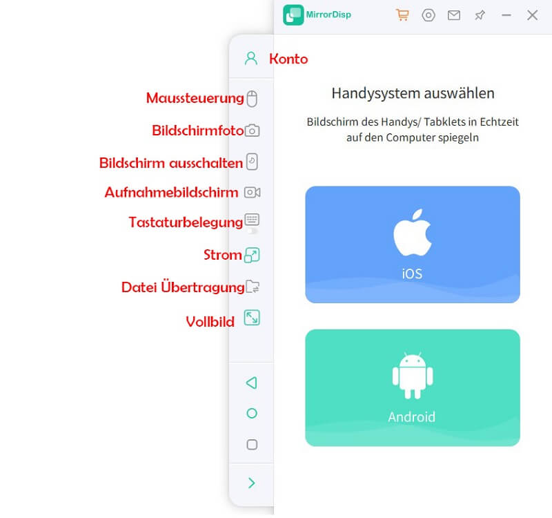 Wootechy Mirrordisp-Bildschirmspiegelungsfunktionen