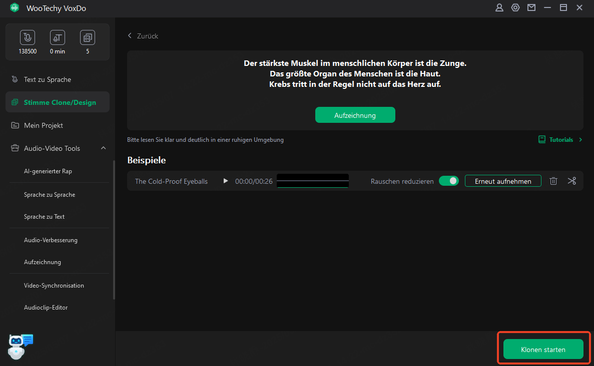 voxdo klon eigene Stimme
