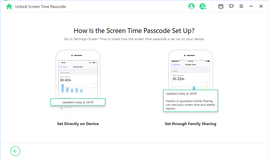 Starten Sie, um den Screen Time Passcode-Modus zu entsperren
