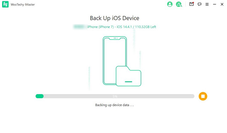 backing up device