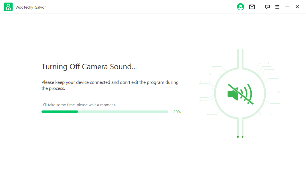 isalvor turns off camera sound process